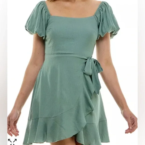 Trixxi Mint Green Wrap Dress - Picture 3 of 10